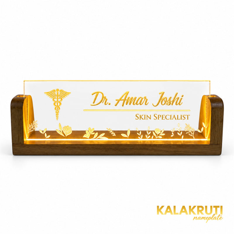 Dr. Amar Joshi desk nameplate, front