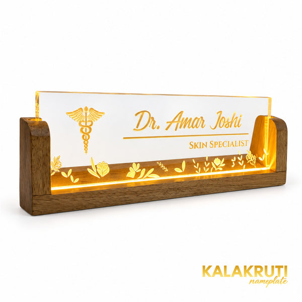 Dr. Amar Joshi desk nameplate, left angle