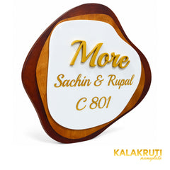 Layered Wooden Nameplate | More — Sachin & Rupal C 801 — left