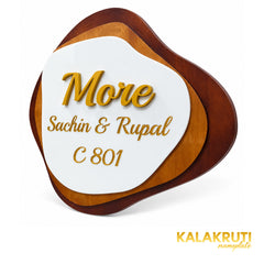 Layered Wooden Nameplate | More — Sachin & Rupal C 801 — right