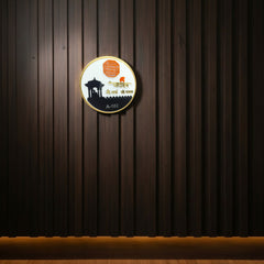 Patil A-102 round LED nameplate — Supplied installed scene, LED off