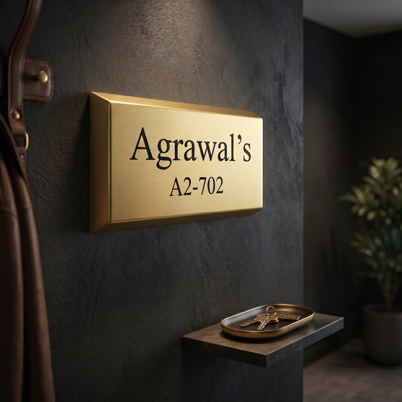 Pure Brass Chamfered Edges with Engraved Names